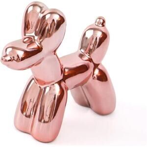 Ceramic Balloon Dog Statue Modern Balloon Dog Figurine for Living Room Decor